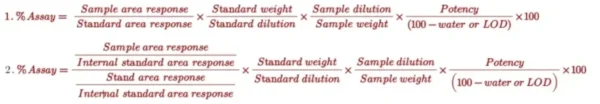 How To Calculate Potency, Purity and Assay In Pharmaceuticals: Accurate and Easy Approach 4 assay calculation formulae