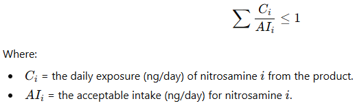hat are the approaches for multiple nitrosamine impurity calculations? Explain with an example.