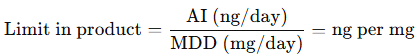 What is Nitrosamine impurities limit calculation procedure?
