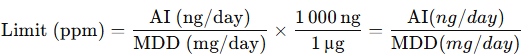 How are the limits of Nitrosamines calculated?