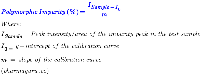 Formula for Quantification of Polymorphic Impurities