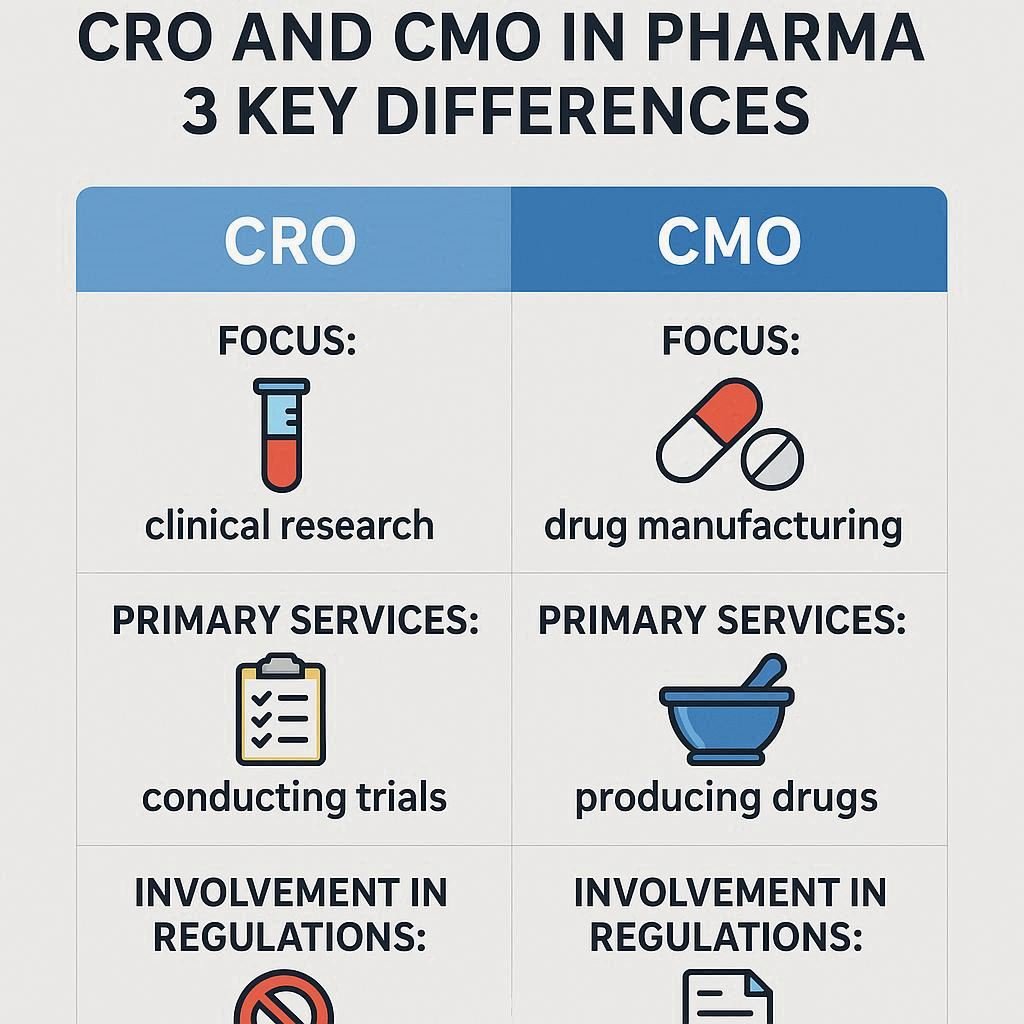 CRO And CMO in Pharma: Key Differences, Roles, FAQs and How to Choose the Right Partner