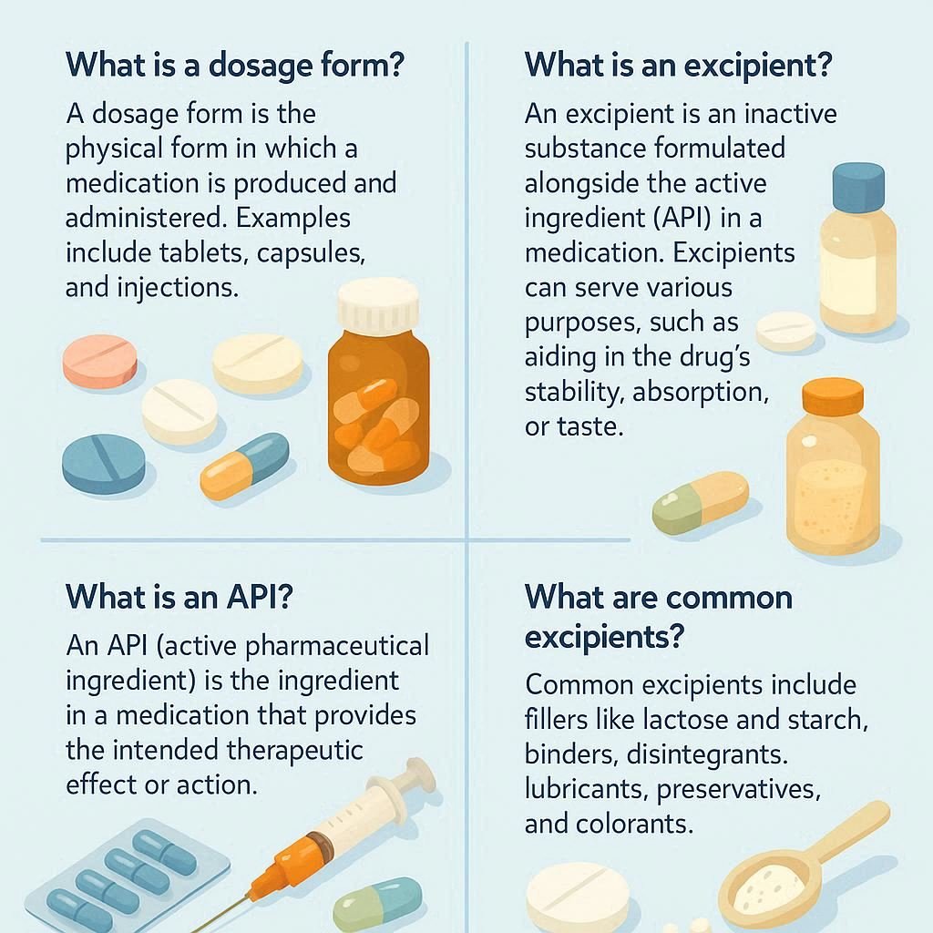 Pharmaceutical Dosage forms, Excipients and APIs In Drug Development: 35+ Inteview Questions